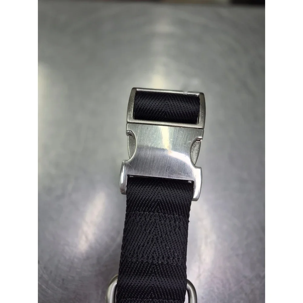 Adjustable Black Nylon Dog Collar Strap with‎ Metal Buckle and D-Ring